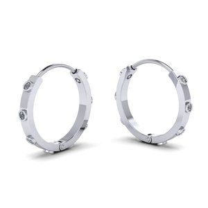 Huggie Hoops with Lab Grown Diamonds - Sterling Silver